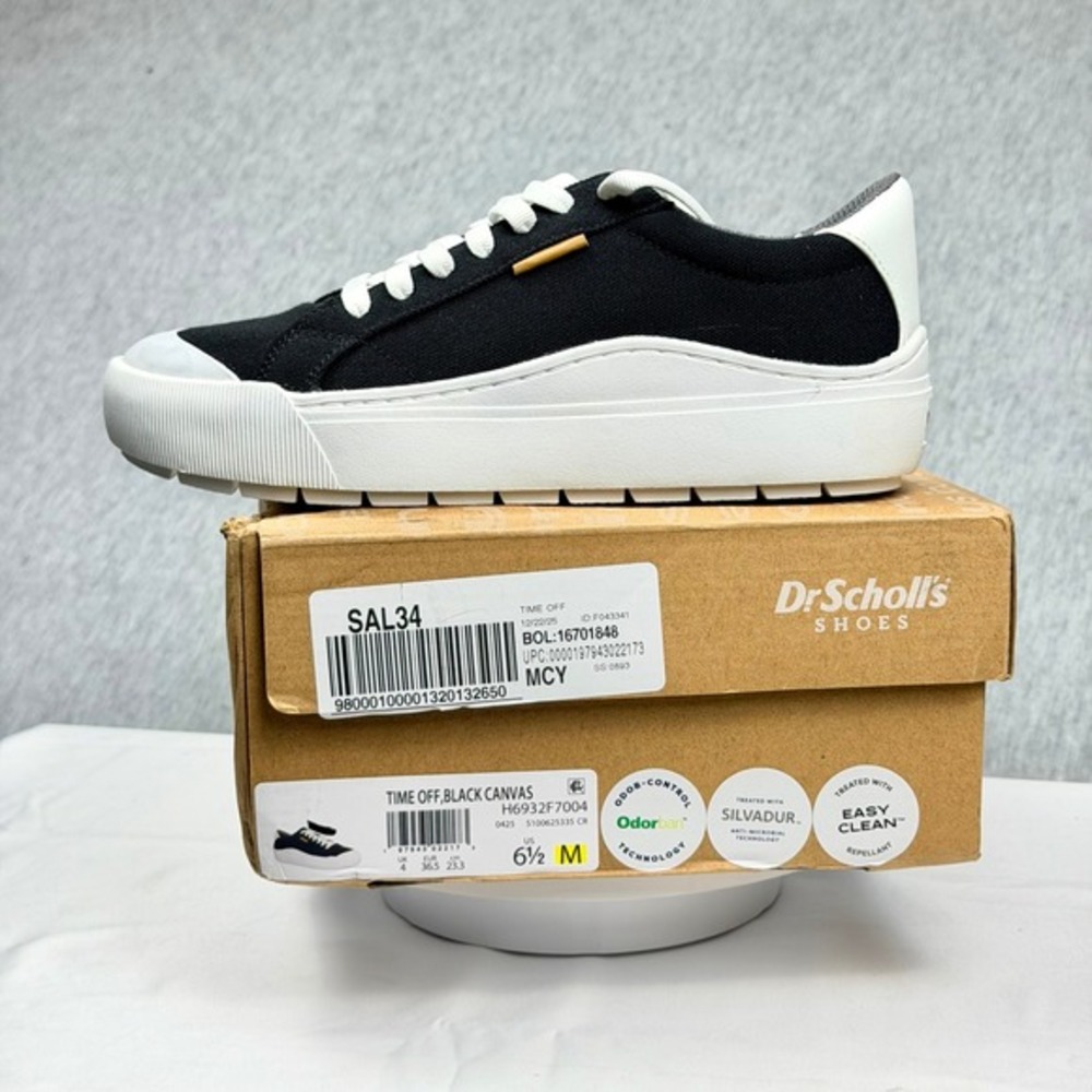 Dr. Scholls‎ Time Off Black Canvas Platform Sneakers H6932F7004 Womens 6.5 M